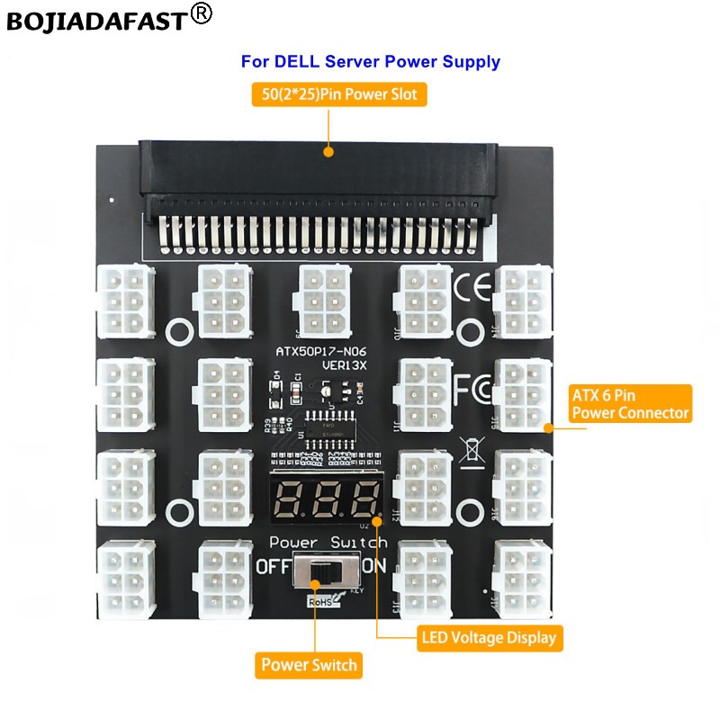 لوحة توزيع طاقة الخادم بـ 17 م - مراجعة 2400W Server Psu Breakout Board وسعره